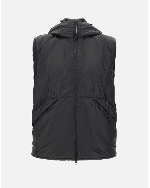 C P Company C.p. Bedrijf Black Goggle Vest Met Kap voor heren