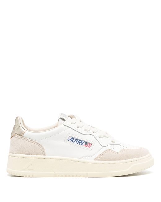 Autry White Medalist Low Wom Leat/Suede