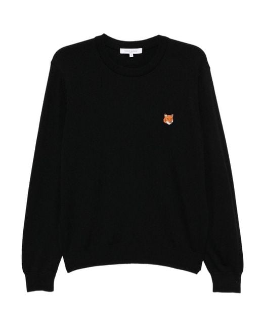 Pull À Patch Logo Brodé Maison Kitsuné pour homme en coloris Black