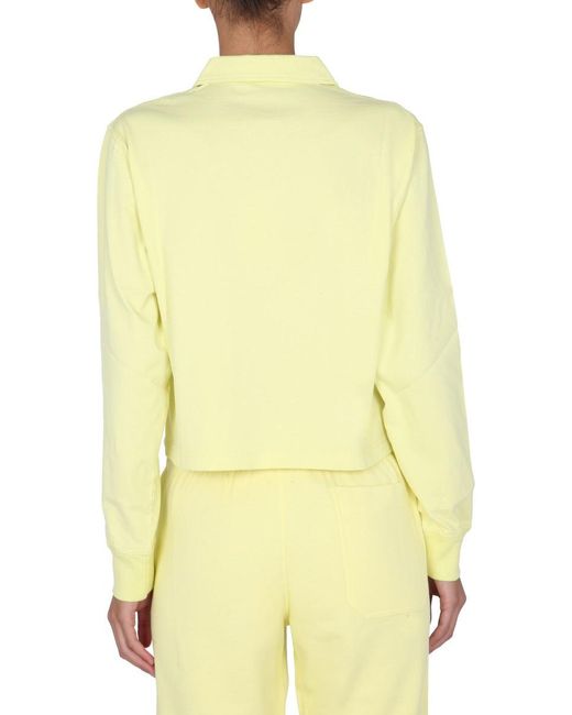 Helmut Lang Yellow Solid Shirt Collar Polo