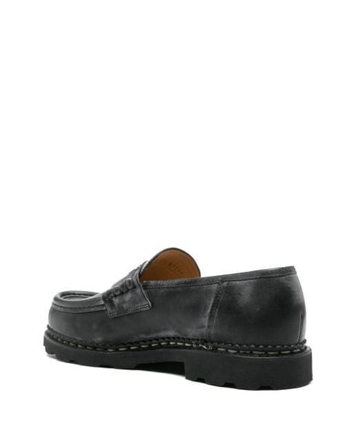 Paraboot Black Reims Leather Loafers