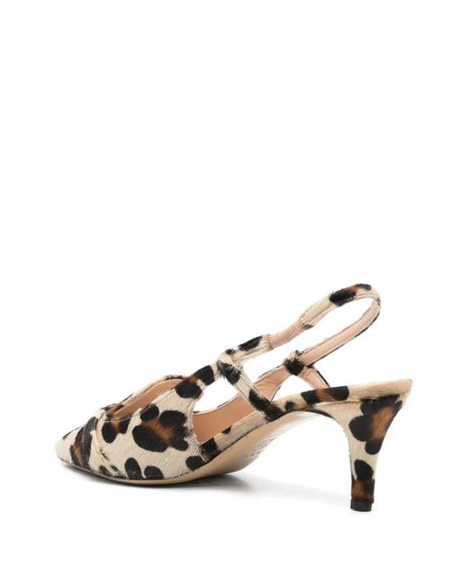 P.A.R.O.S.H. Multicolor 70Mm Leopard-Print Slingback Pumps