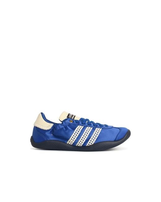 Adidas Blue 'Karintha Lo Satin' Fabric Sneakers