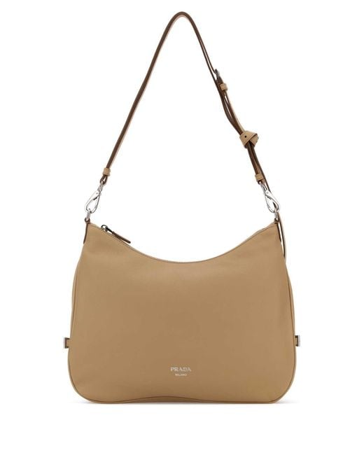 Prada Brown Leather Large Fold Shopping Bag
