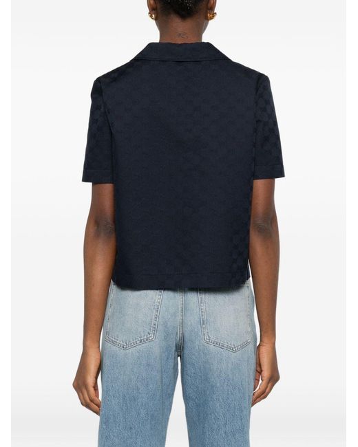 Gucci Blue Gg Polo Shirt