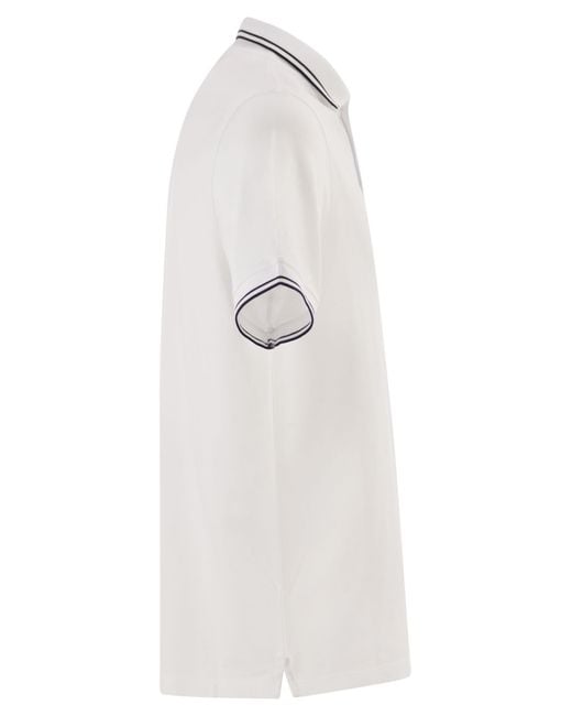 Stone Island White Slim Fit Short Sleeve Polo Shirt With Compass Patch