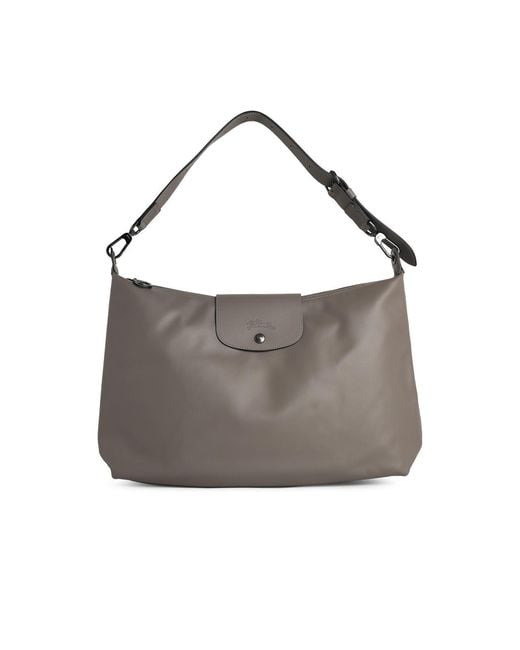 Longchamp Gray 'Xl Le Pliage Xtra' Dove Lear Hobo Bag