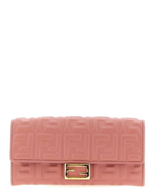 Fendi Pink 'Continental Baguette' Brieftasche auf der Kette