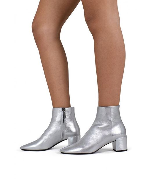 Saint Laurent Gray Loulou 50 Ankle Boots