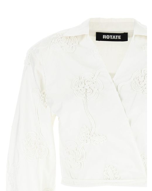 ROTATE BIRGER CHRISTENSEN White 'Wrap Cotton' Shirt