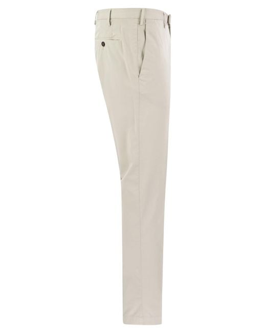 Pt pantaloni magri in cotone e seta di PT Torino in Gray