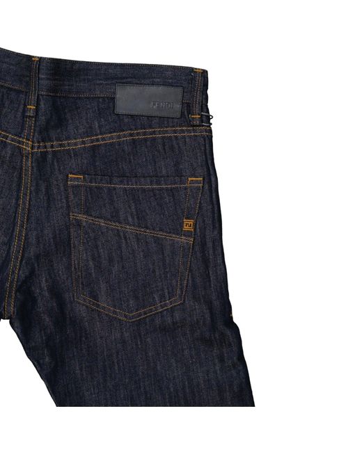 Fendi Blue Slim Denim Jeans for men