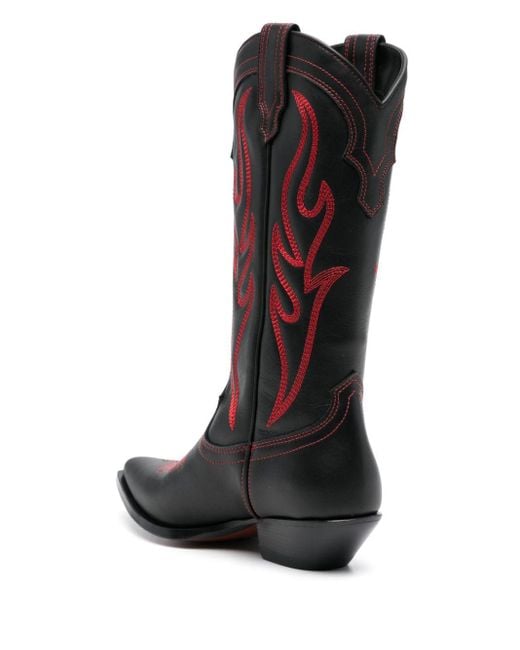 Sonora Boots Black Santa Fe Leather Cowboy Boots