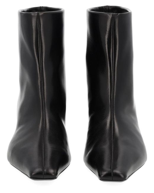 Khaite Black Leather Boots