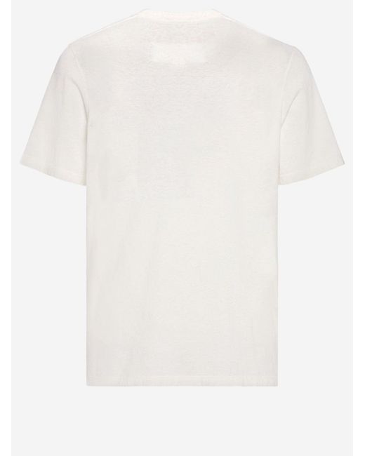 Maison Margiela White T-Shirt With Adhesive Tape Detail Cotton for men