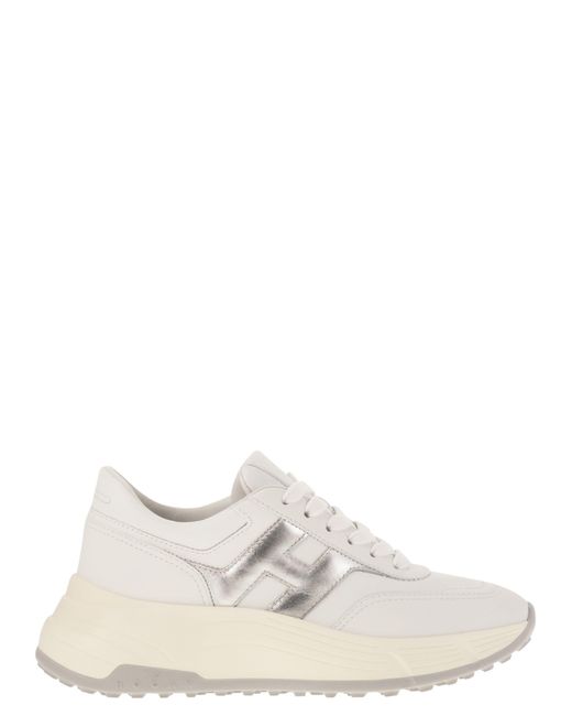 Hogan White Hi-Fi Trainers With Side H