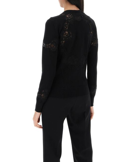 Dolce & Gabbana Lace Insert Cardigan Met Acht in het Black
