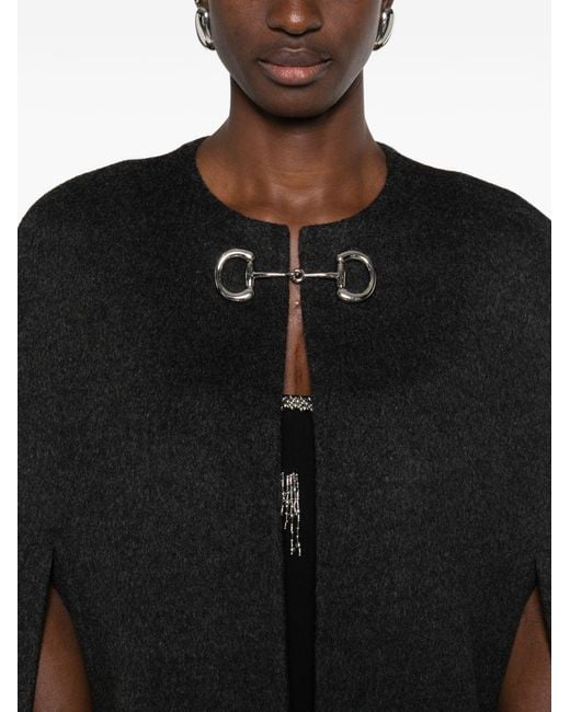 Gucci Black Wool And Silk Cape