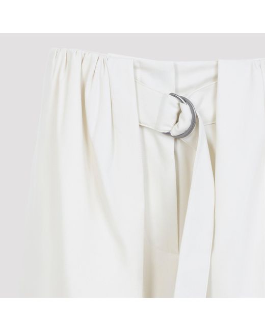 Loewe White Cropped Belted Trousers