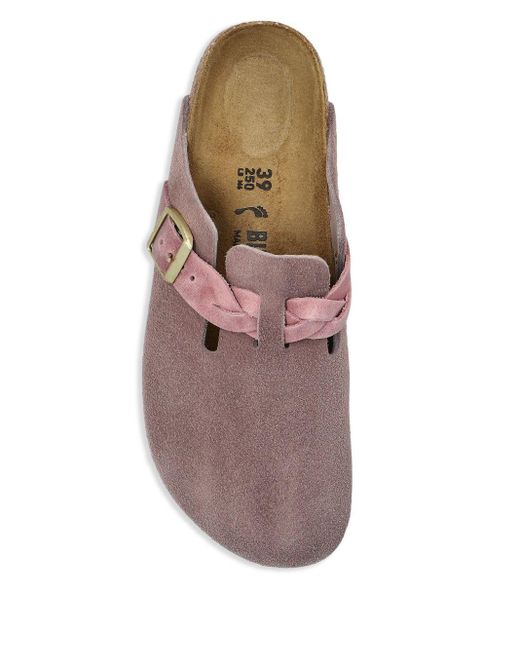 Birkenstock Brown Boston Suede Leather Slippers