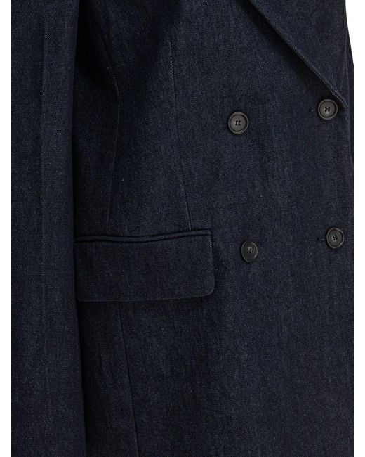 Max Mara Blue Oversized Double-Breasted Blazer Jackets And Coats