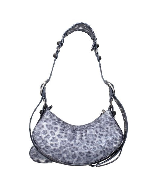 Balenciaga Gray Le Cagole Shoulder Bags Leather