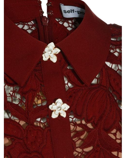 Self-Portrait Red Lace Mini Dress