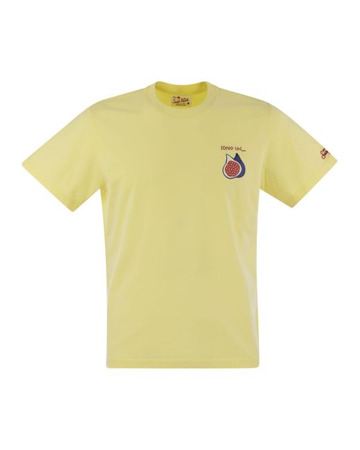 Mc2 Saint Barth Yellow T Shirt With Chest Print