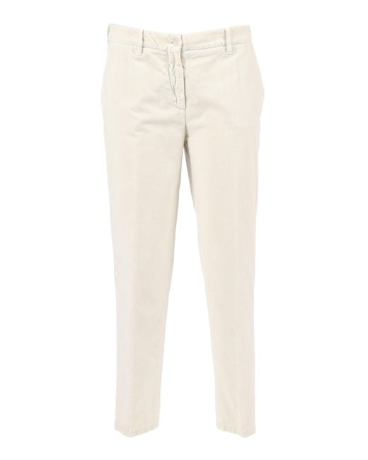 Aspesi Natural Tailored Long Pants With Classic Button Closure