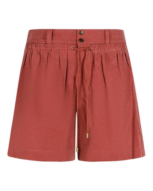 'Ingrid' Red Cotton Shorts Isabel Marant