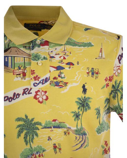 Polo Ralph Lauren Yellow Polo Bear Custom Slim-Fit Pique Polo for men