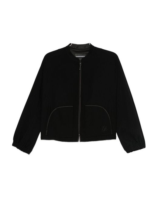 Emporio Armani Black Zipped Blouson Jacket