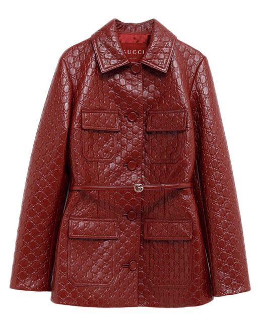 Red supreme leather jacket best sale