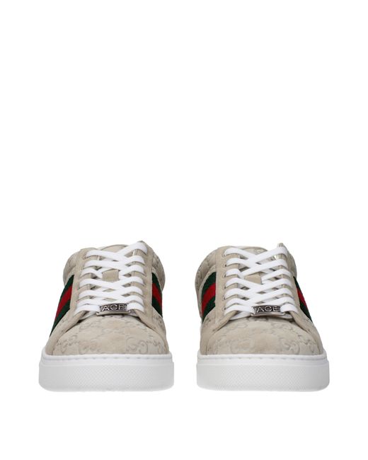 Gucci Gray Ace Sneakers Suede for men