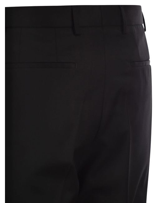 Boss Slim-fit Broek Van Scheerwol Serge in het Black voor heren