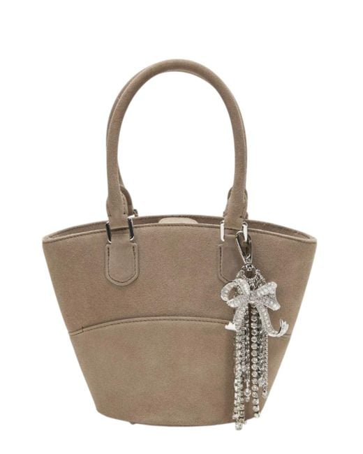 Self-Portrait Gray Self Portrait Grey Wildleder Charm Tote