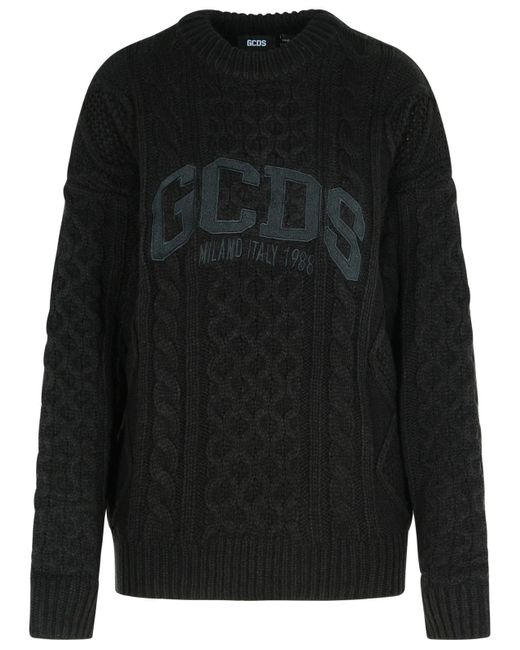 Gcds Black Acrylic Blend Sweater for men