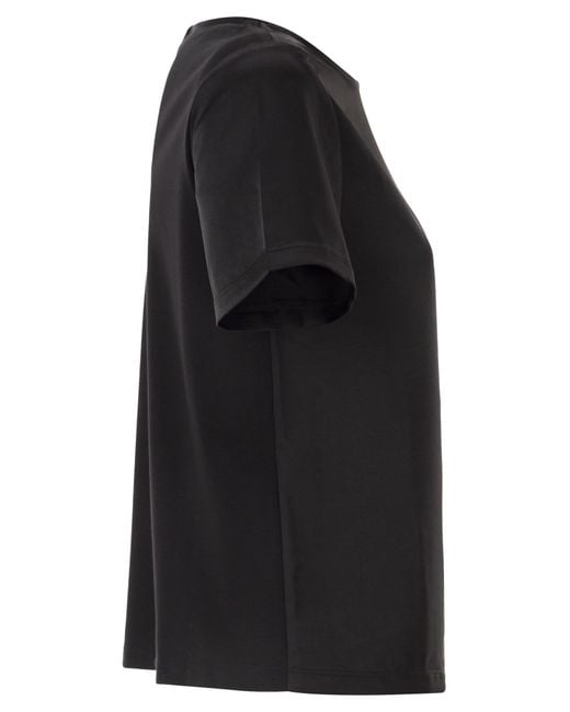 Weekend by Maxmara Black Wkdzona Satin And Jersey T Shirt