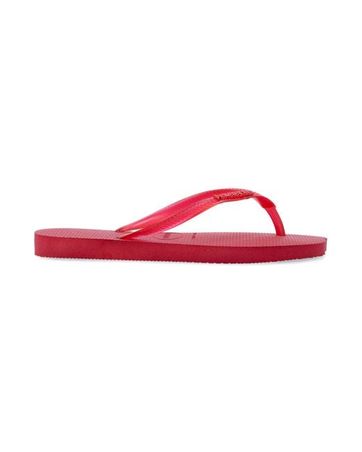 Havaianas Red Slim Split Flip-Flops