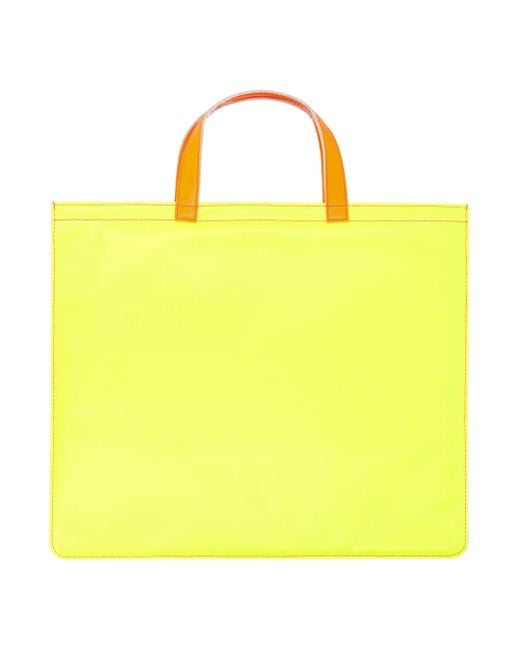 Comme des Garçons Pink Leather Super Fluo Tote Bag