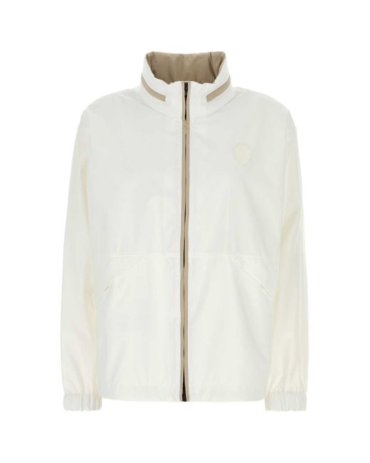 Brunello Cucinelli White Polyester Blend Raincoat