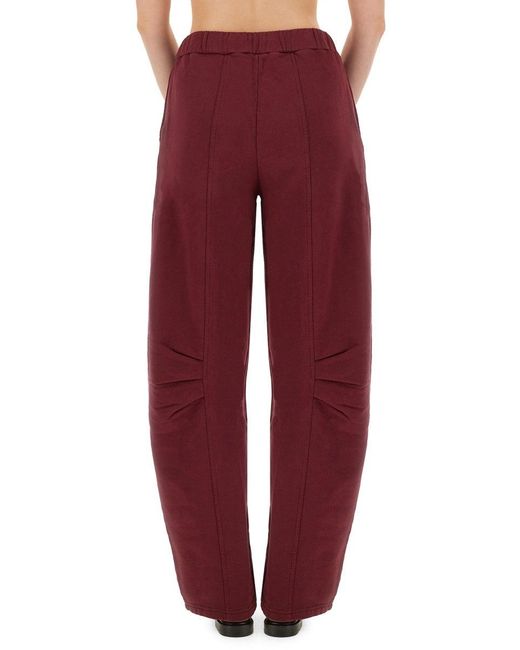 ROTATE BIRGER CHRISTENSEN Red Sports Pants "Terry Back