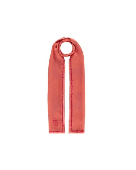 Givenchy Red Logo Silk Scarf