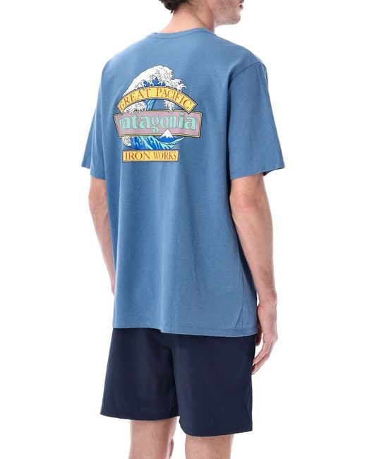 Patagonia Blue Short-Sleeved Great Waves Responsibili-Tee for men