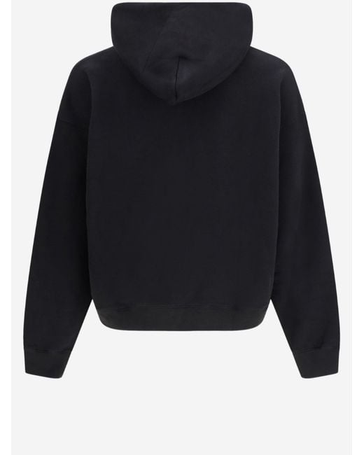 Off-White c/o Virgil Abloh Black Relaxed Fit Cotton Hoodie With Front Logo Print for men