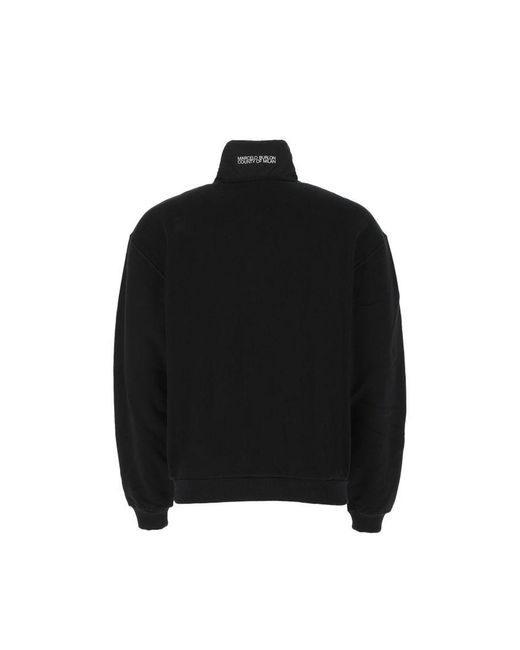Marcelo Burlon Black Zp Up Sweatshirt for men