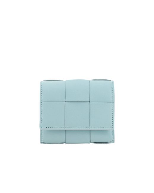Leather Wallet Bottega Veneta en coloris Blue