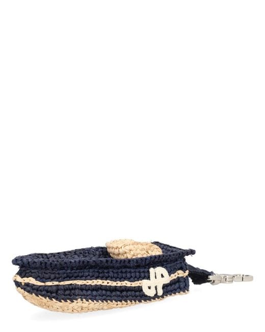 Patou Blue Bag Charm Boat Raffia