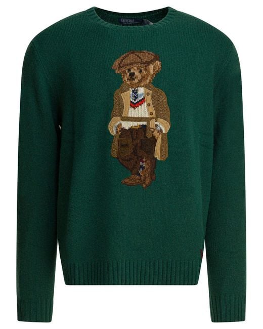 Polo Ralph Lauren Green "Polo Bear" Crewneck Sweater for men