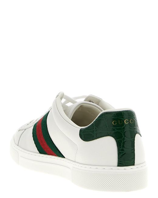 Gucci White Screener Sneakers